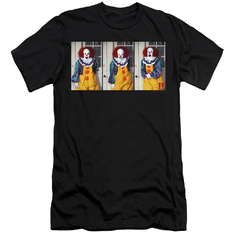 Hot Deal IT Movie Premium Canvas T-Shirt Pennywise Photos Collage Black Tee