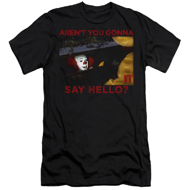 Limited Time Offer IT Movie Slim Fit T-Shirt Say Hello Black Tee