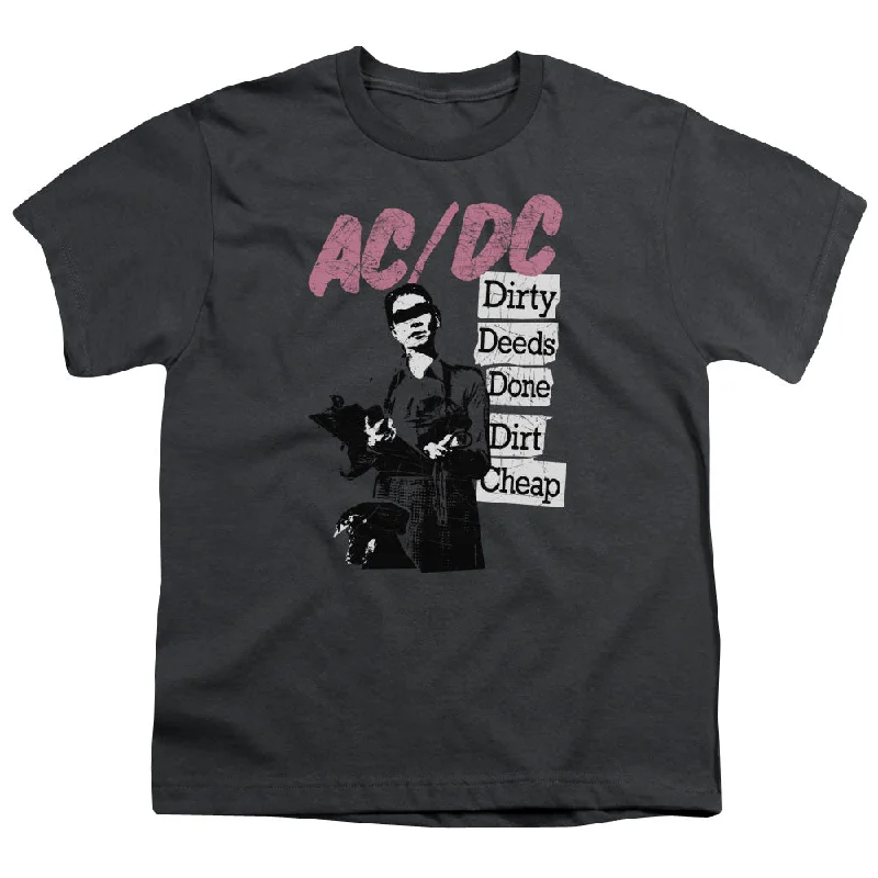 Low Prices Kids AC/DC T-Shirt Dirty Deeds Done Dirt Cheap Youth T-shirt