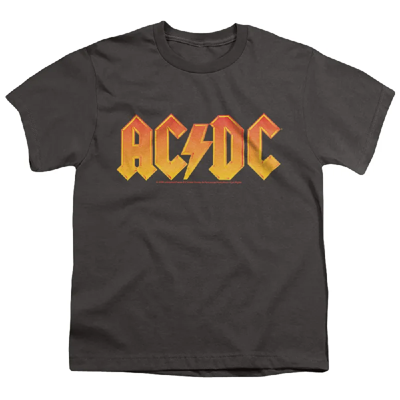 Fantastic Deals Kids AC/DC T-Shirt Orange Gradient Logo Youth T-shirt
