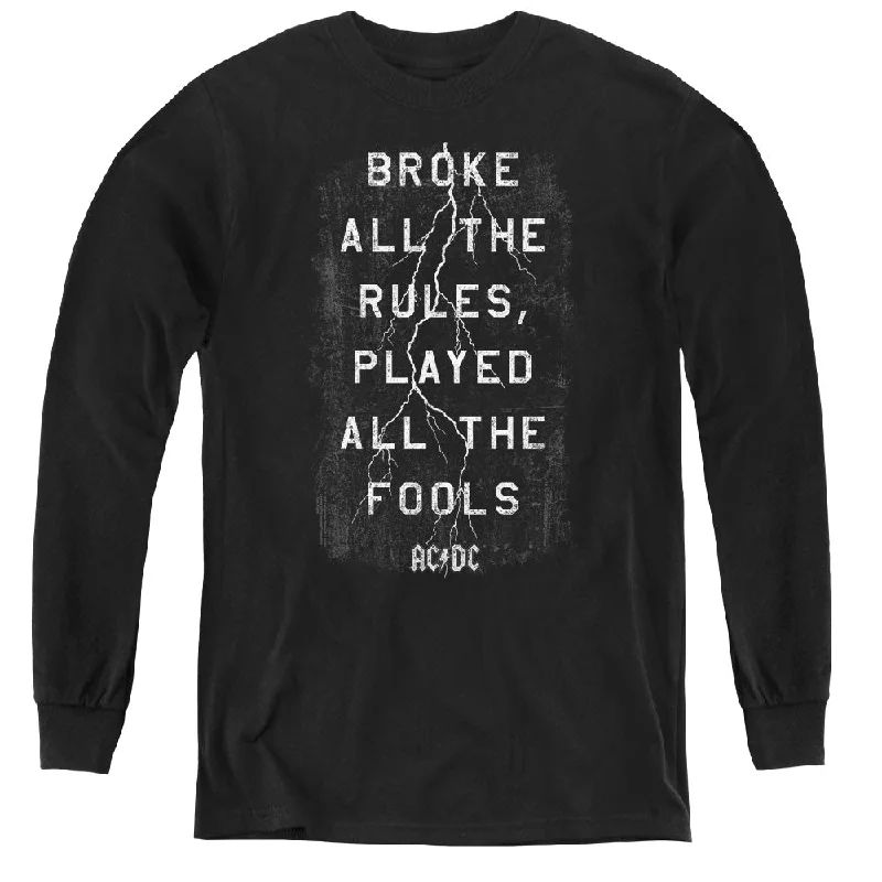 Loyalty Reward Kids AC/DC T-Shirt Thunderstruck Song Lyrics Youth Long Sleeve Shirt