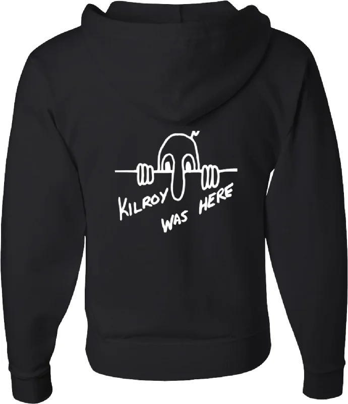 One-DAY Sale Kilroy was Here Full Zip Hoodie Back Print