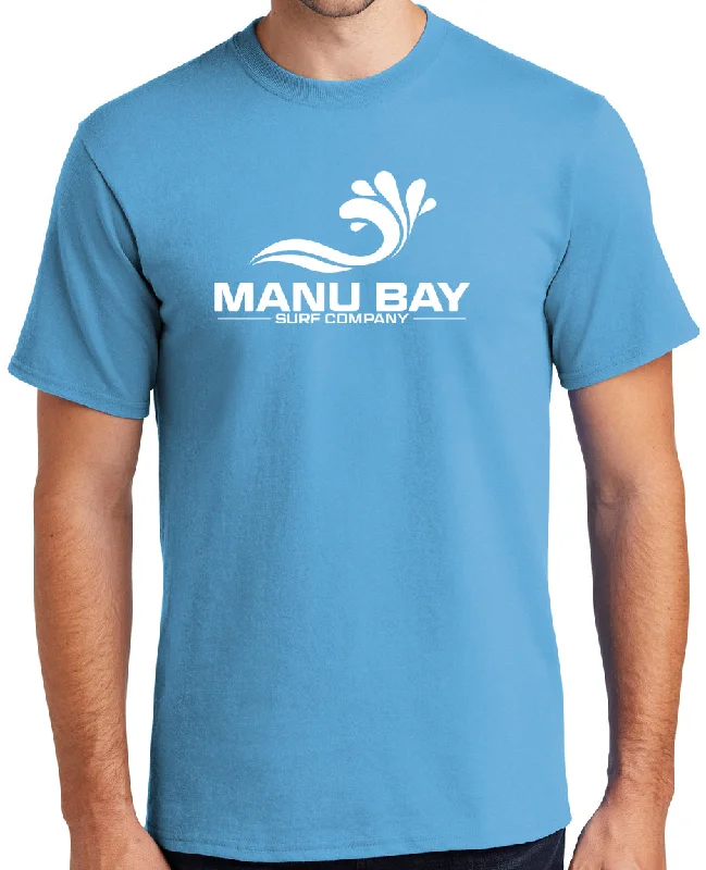Huge Savings Manu Bay Surf Company Logo Surfer Tee Shirt - Men's Regular, Big and Tall Sizes