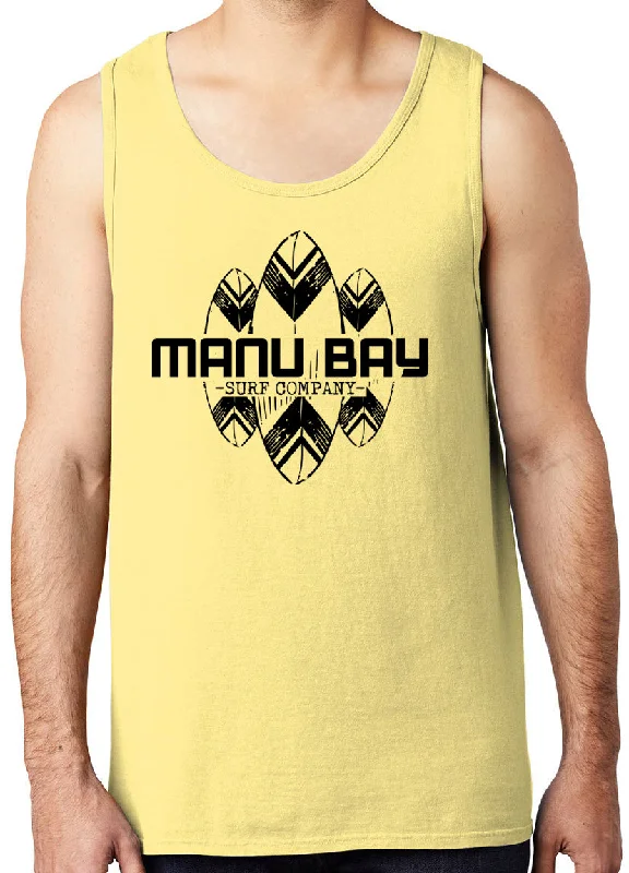 Act Now Manu Bay Surf Company SURFBOARDS 100% Cotton Heavyweight Pastel Tank Top