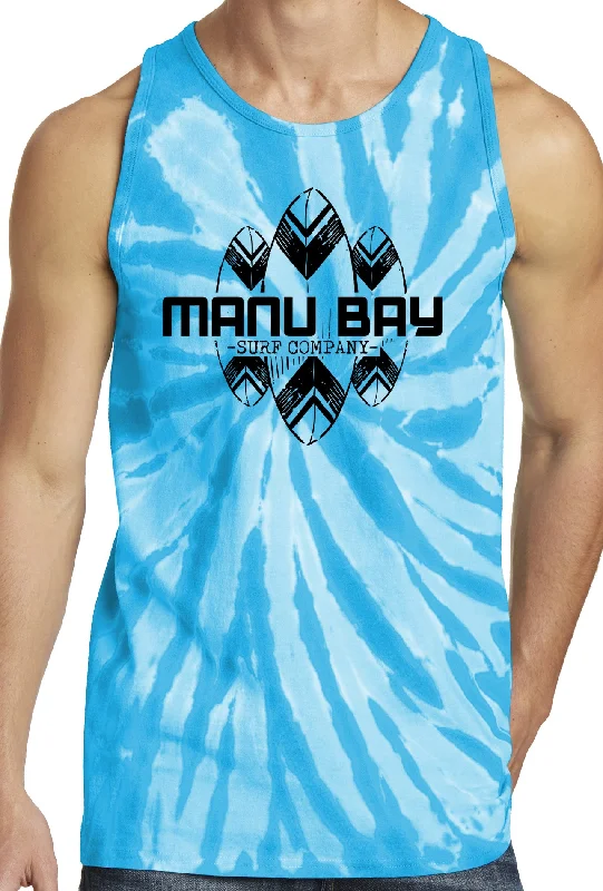 Can't Miss Manu Bay Surf Company Surfboards 100% Cotton Tie Dye Tank Top