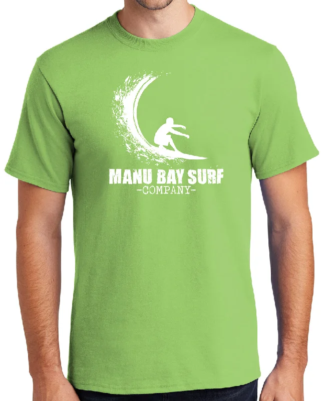 Lowest Price Manu Bay Surf Company WAVE Tee Shirt - Men's Regular, Big and Tall Sizes