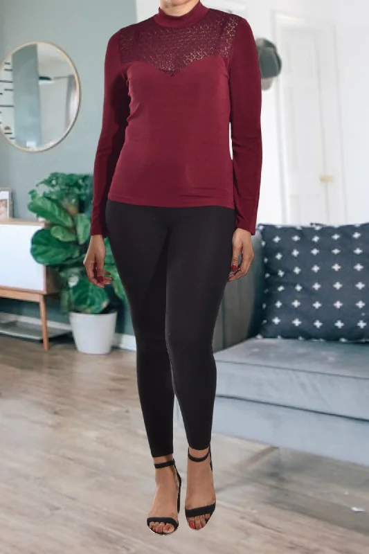 Final Clearance Maroon Net Top