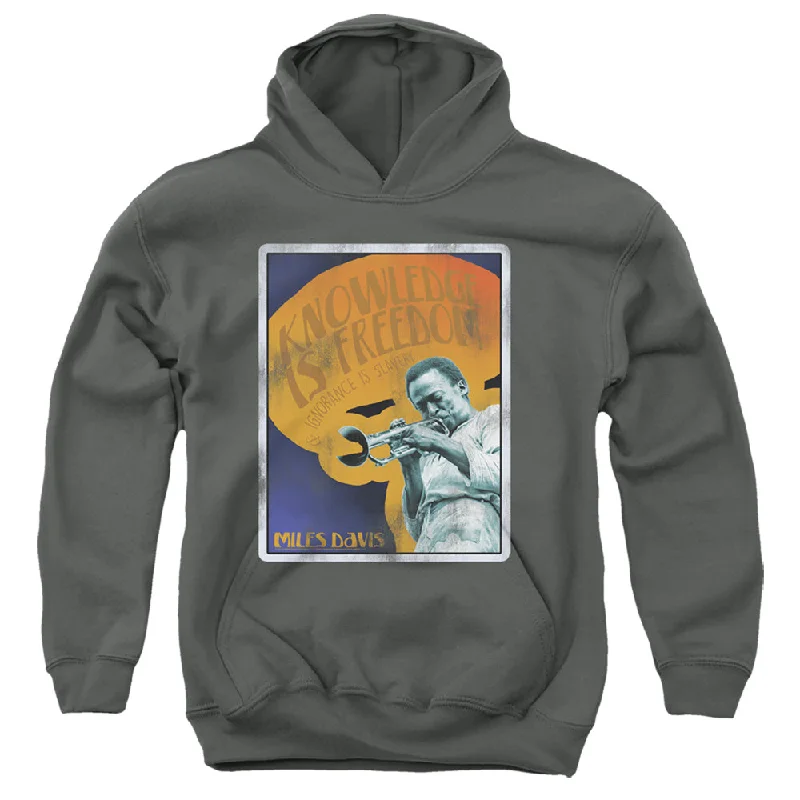 Savings Event Miles Davis Kids Hoodie Knowledge is Freedom Charcoal Hoody