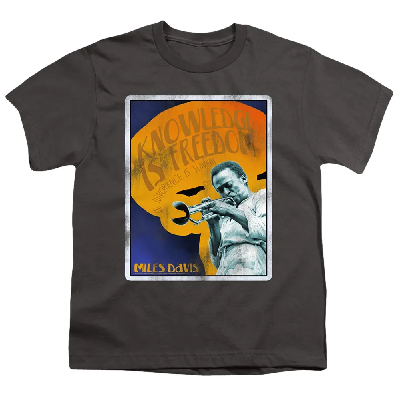 Big Discounts Miles Davis Kids T-Shirt Knowledge is Freedom Charcoal Tee