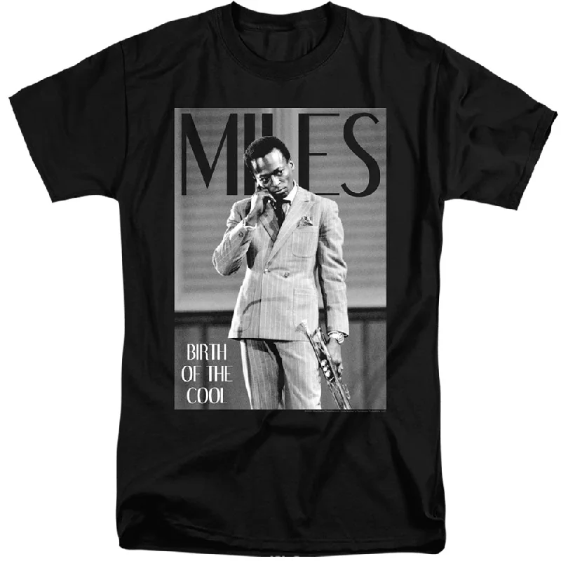 Daily Deals Miles Davis Tall T-Shirt Birth of the Cool Black Tee