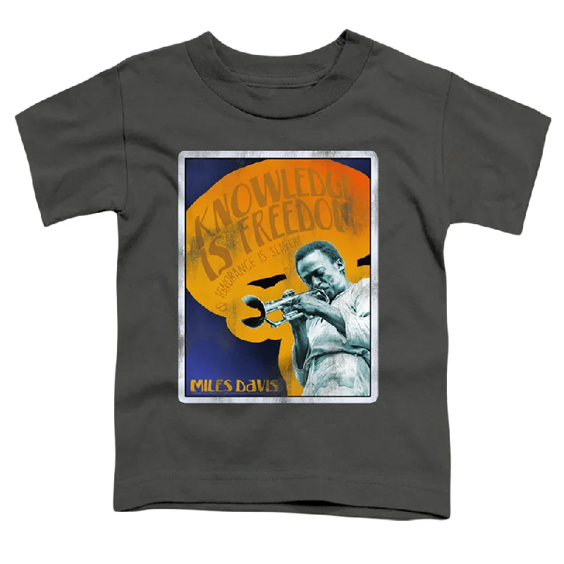 Price Break Miles Davis Toddler T-Shirt Knowledge is Freedom Charcoal Tee