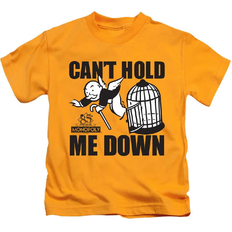 Huge Discounts Monopoly Boys T-Shirt Can't Hold Me Down Gold Tee