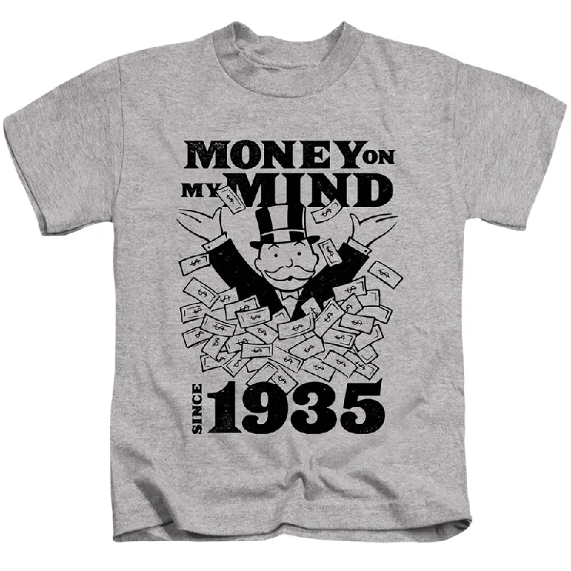 Huge Savings Monopoly Boys T-Shirt Money on My Mind Athletic Heather Tee