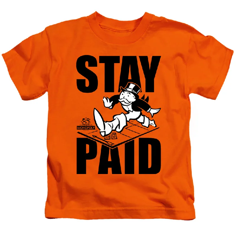 Today's Special Monopoly Boys T-Shirt Stay Paid Orange Tee