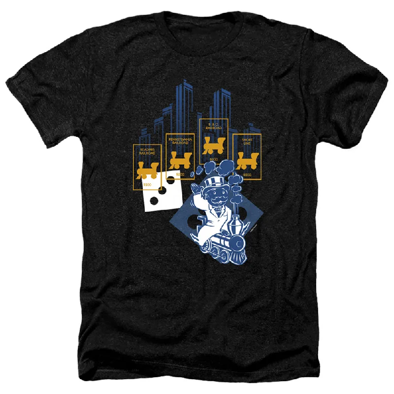 Unbeatable Prices Monopoly Heather T-Shirt Railroads Black Tee