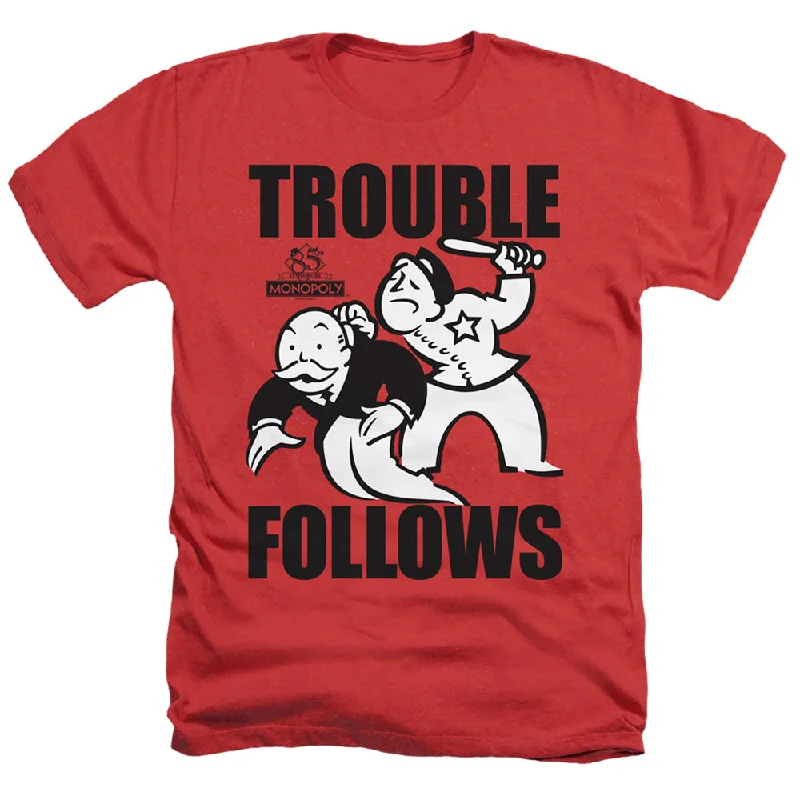 Limited Availability Monopoly Heather T-Shirt Trouble Follows Red Tee