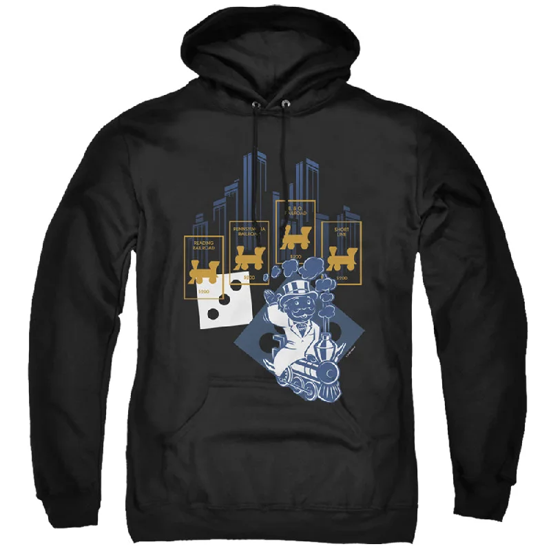 Shop and Save Monopoly Hoodie Railroads Black Hoody