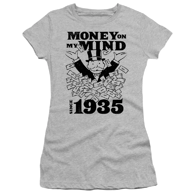 Don't Miss Monopoly Juniors T-Shirt Money on My Mind Athletic Heather Tee
