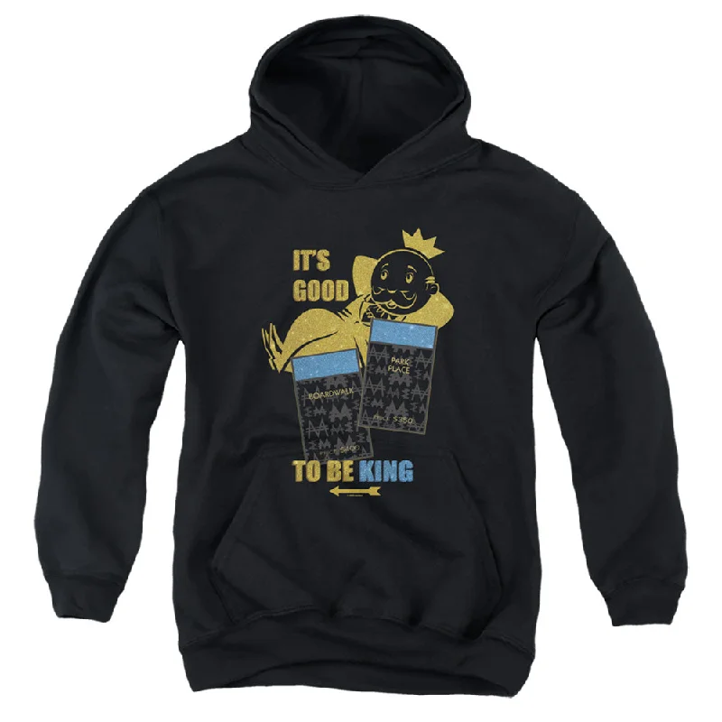 Steals and Deals Monopoly Kids Hoodie Good to be King Black Hoody