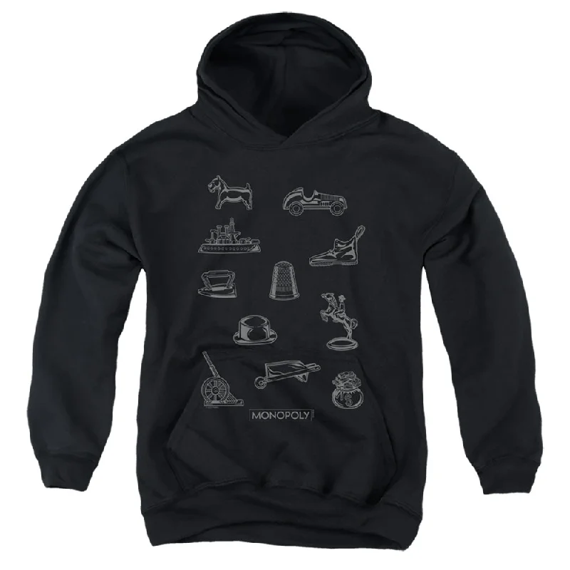 Mega Sale Monopoly Kids Hoodie Tokens Black Hoody