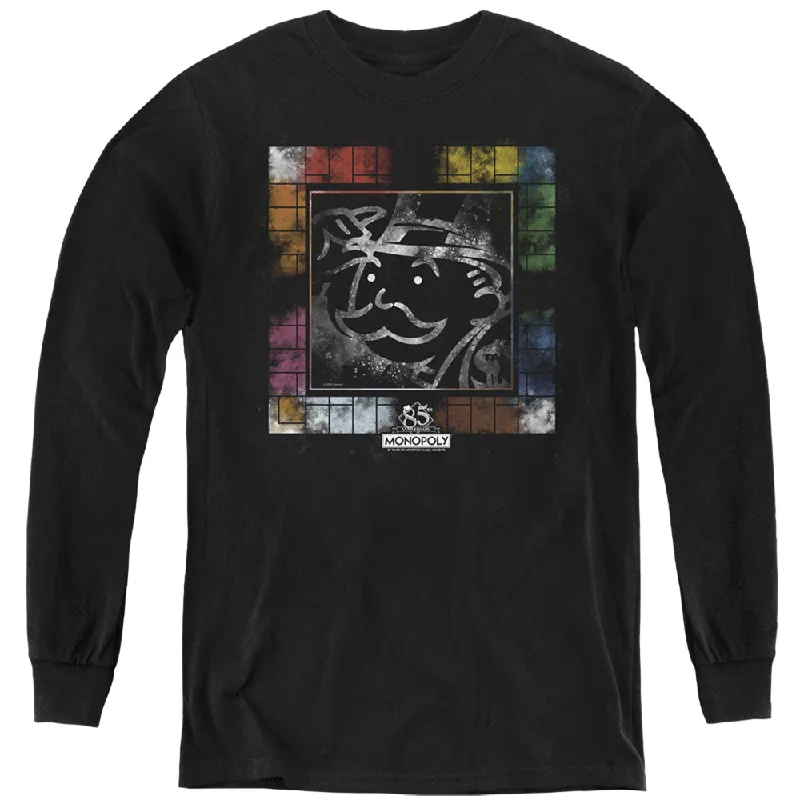 Act Now Monopoly Kids Long Sleeve Shirt Vintage Game Board Black Tee
