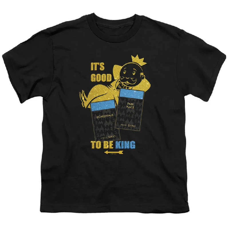 The Best Prices Monopoly Kids T-Shirt Good to be King Black Tee