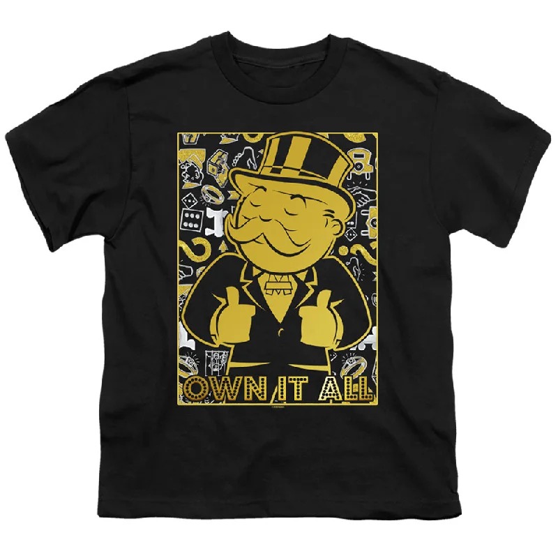 One-DAY Sale Monopoly Kids T-Shirt Own it All Black Tee