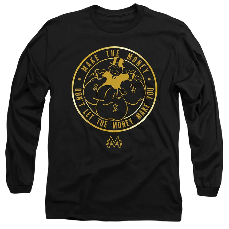 Crazy Deals Monopoly Long Sleeve T-Shirt Make The Money Black Tee