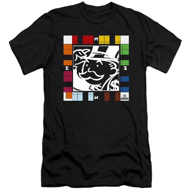 Stock Clearance Monopoly Premium Canvas T-Shirt Game Board Black Tee