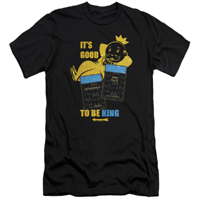 Special Discount Monopoly Premium Canvas T-Shirt Good to be King Black Tee