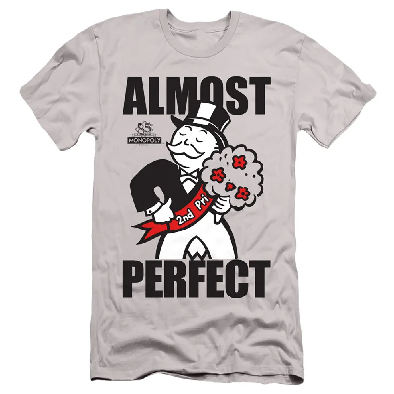 Amazing Deals Monopoly Slim Fit T-Shirt Almost Perfect Silver Tee