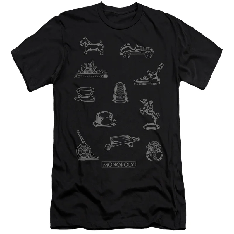 Members Only Monopoly Slim Fit T-Shirt Tokens Black Tee