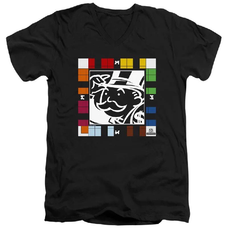 Special Price Monopoly Slim Fit V-Neck T-Shirt Game Board Black Tee