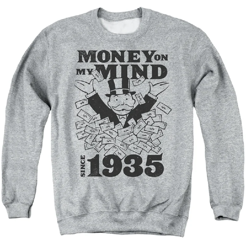 Discount Mania Monopoly Sweatshirt Money on My Mind Athletic Heather Pullover
