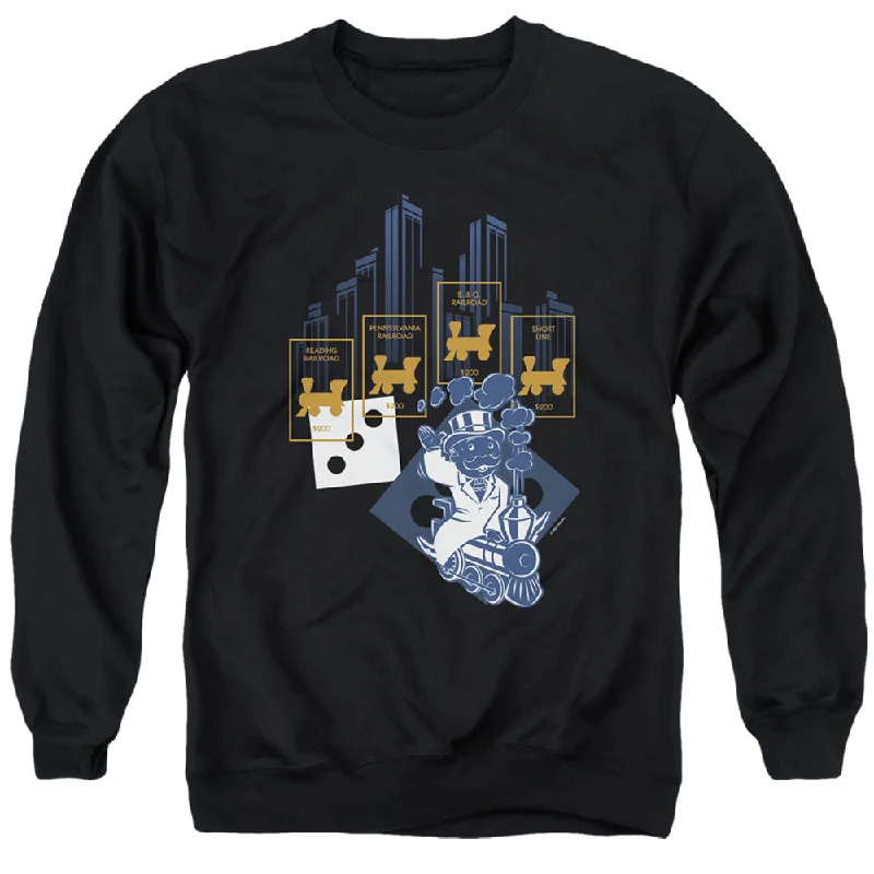 Unmissable Offer Monopoly Sweatshirt Railroads Black Pullover