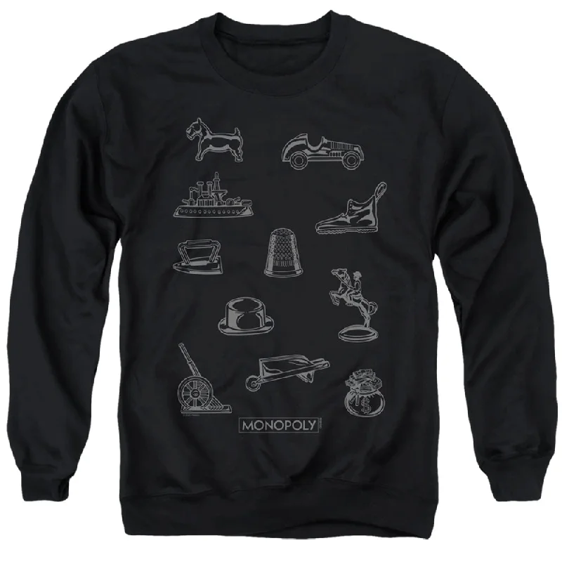 Year-End Clearance Monopoly Sweatshirt Tokens Black Pullover