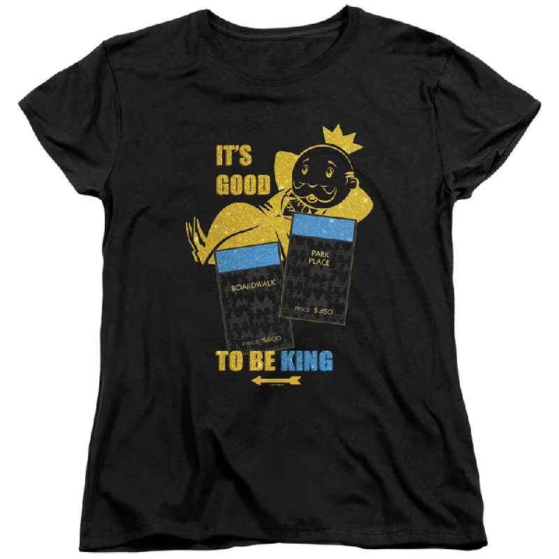 Super Deal Monopoly Womens T-Shirt Good to be King Black Tee
