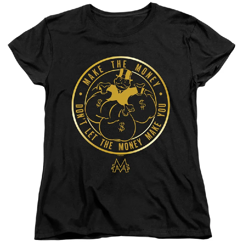 Fantastic Offers Monopoly Womens T-Shirt Make The Money Black Tee