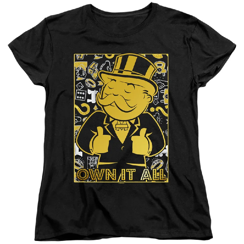 Price Drop Monopoly Womens T-Shirt Own it All Black Tee