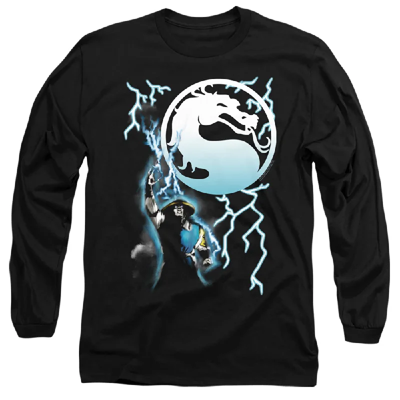 Big Savings Mortal Kombat Klassic Long Sleeve T-Shirt Raiden Black Tee