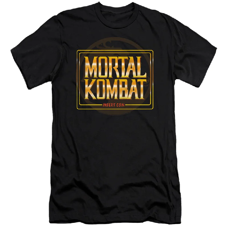 Price Reduction Mortal Kombat Klassic Premium Canvas T-Shirt Insert Coin Black Tee