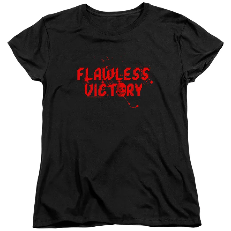 Deep Discounts Mortal Kombat Klassic Womens T-Shirt Flawless Victory Black Tee