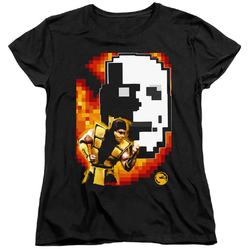 Final Sale Mortal Kombat Klassic Womens T-Shirt Scorpion Black Tee
