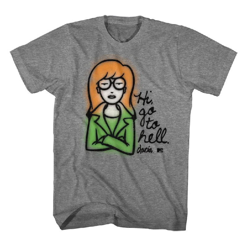 Fantastic Offers MTV Daria Hi Go To Hell Graphite Heather T-shirt