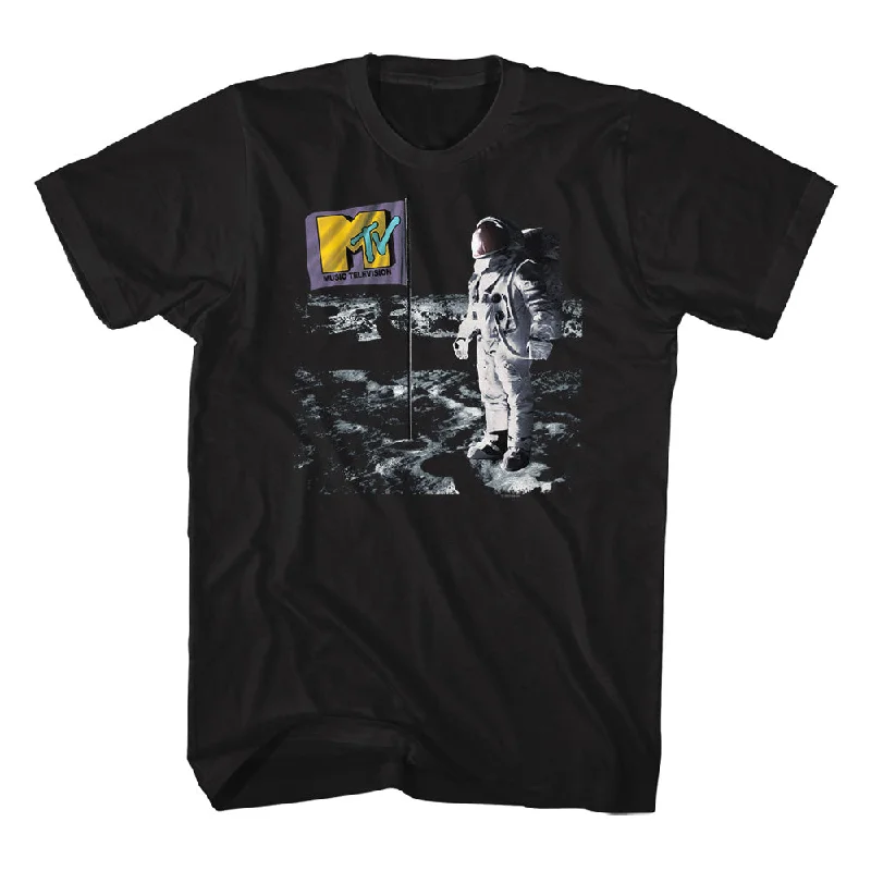 Deep Discounts MTV Flag on the Moon Black Tall T-shirt