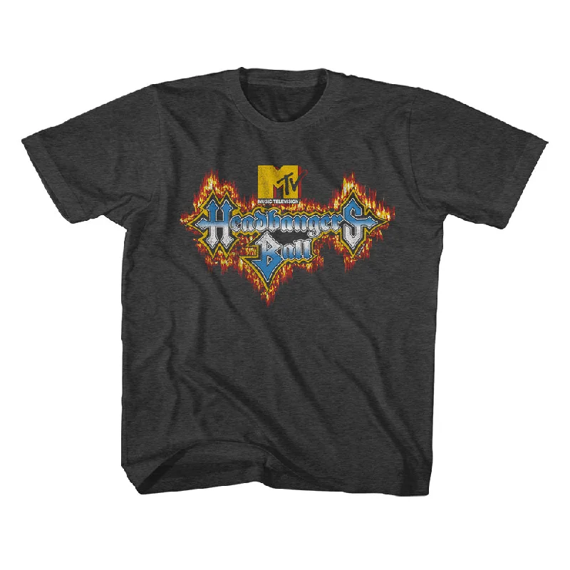 Don't Wait MTV Kids T-Shirt Headbangers Ball Flames Logo Tee