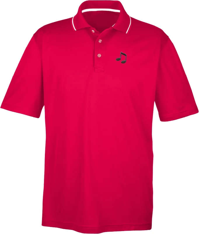 Mega Sale Music Note Patch Pocket Print Two Tone Polo
