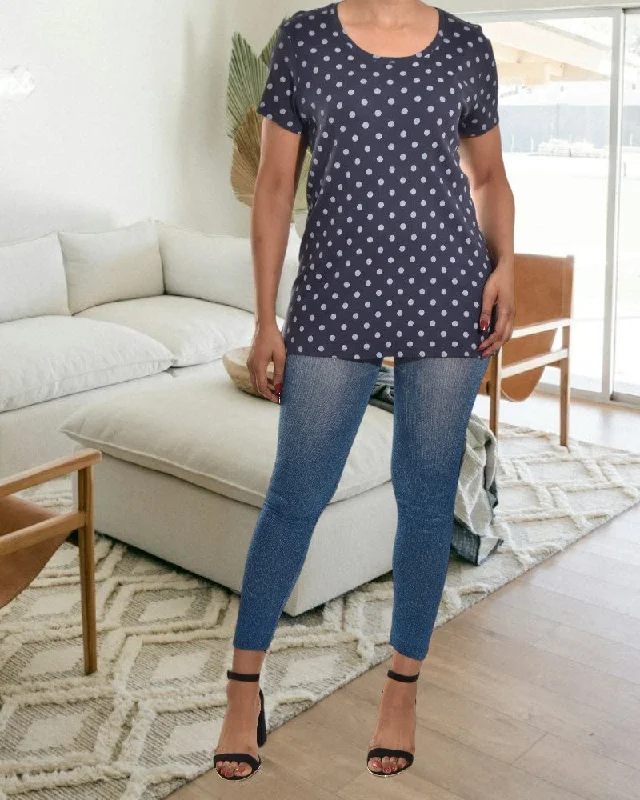 Deal of the Week Navy And Blue Polka Dot Tee