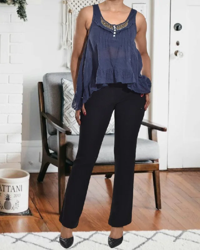 Act Fast Navy Flare Tunic Top
