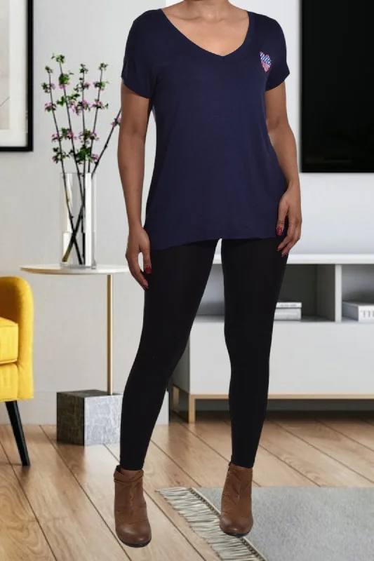 Deal of the Day Navy Heart Top